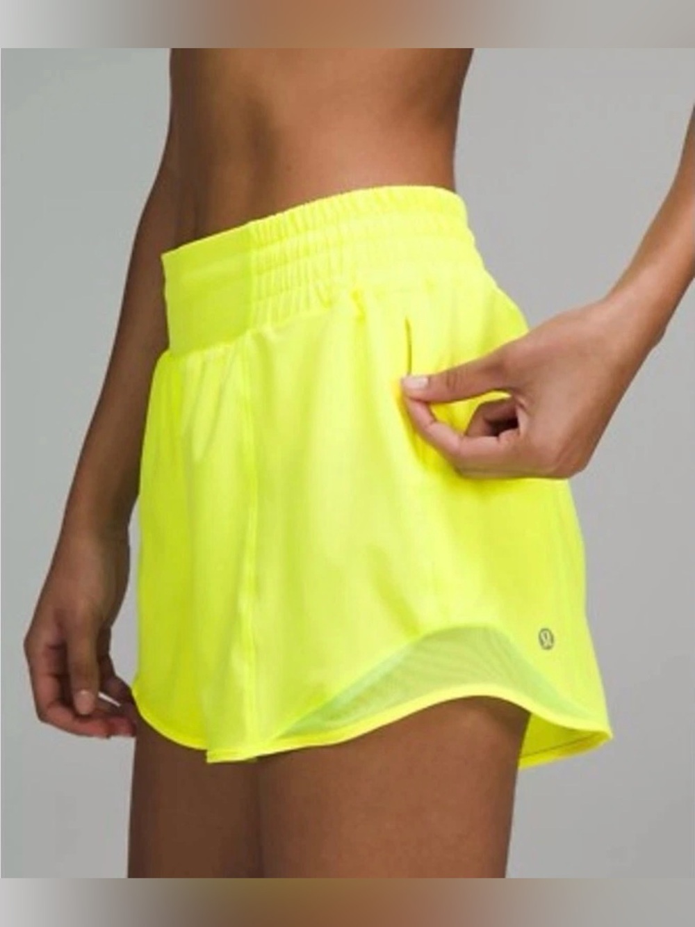 Lululemon Women's Hotty Hot High-Rise Lined Neon Yellow Short Size 6